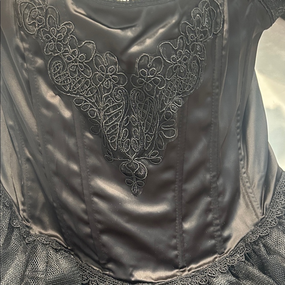 WIDOW x Dolls Kill Black ETERNAL SACRIFICE MINI DRESS detachable sleeves xl new - Picture 2 of 10